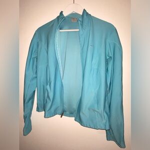 Nike women’s Dri-Fit Baby Blue Zip Up Jacket Size L Large preowned